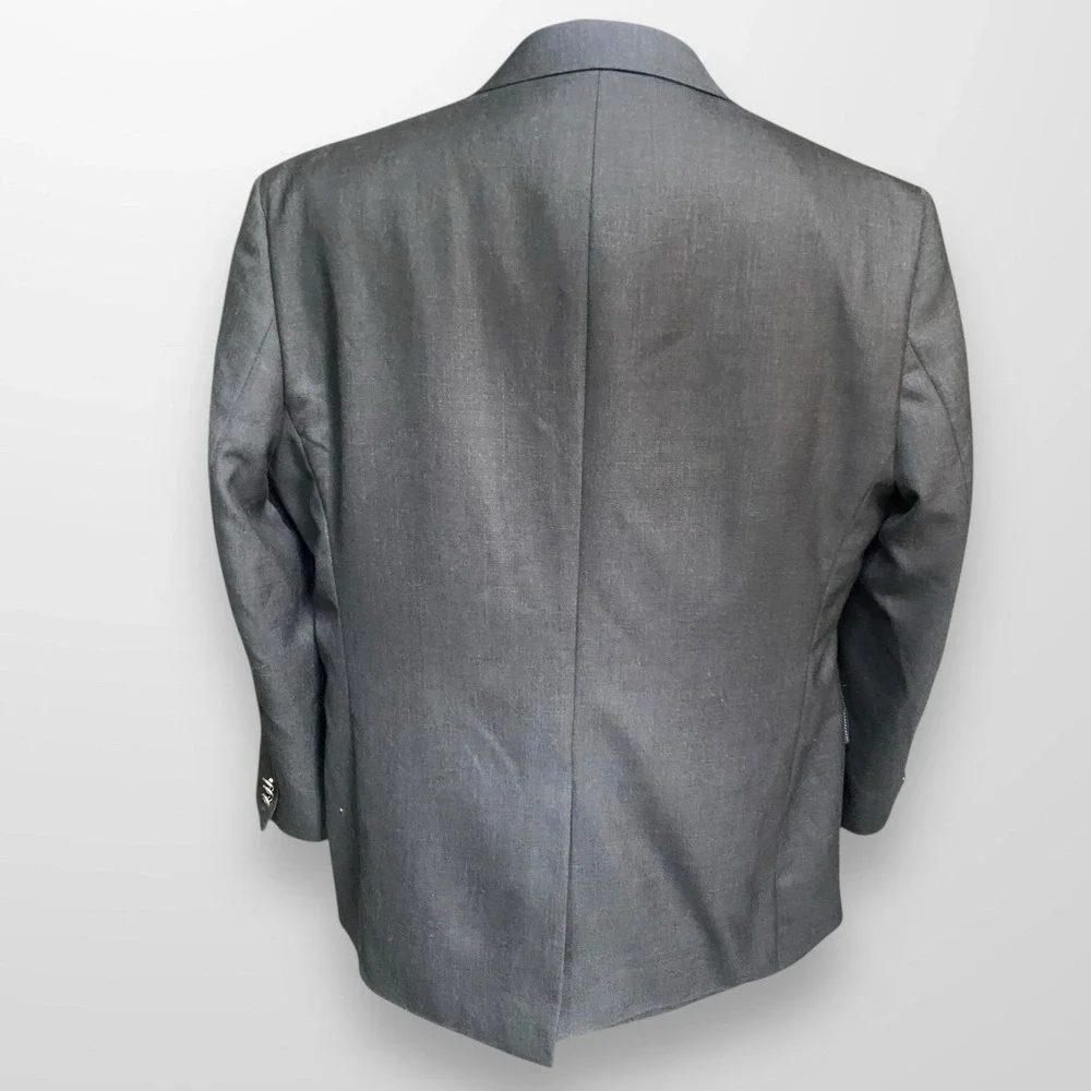 Stafford Mens Size 46R Blazer Sport Coat Gray Wool‎ Suit Jacket Classic Fit